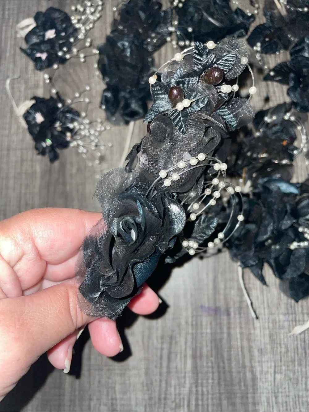 Halloween Black artificial Flowers